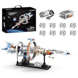 Space Station Spaceship Building Block Set with LED Lights, Exploration Station Model Building Kits with Display Stand, STEM Engineering Gift for Kids, Adults & Space Fans (1583 PCS)