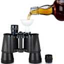True 1 Box, Binocular Flask, Gameday Hidden Flask, Hidden Alcohol Barware Accessory, Holds 16 oz, Black