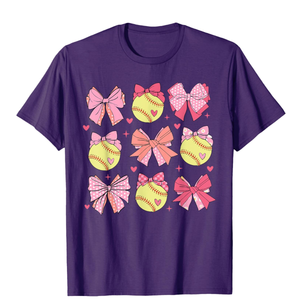 Softball Coquette Bow Softball Mom Mothers Day Softball Mama T-Shirt 11-12 Years old/ 152, Size L
