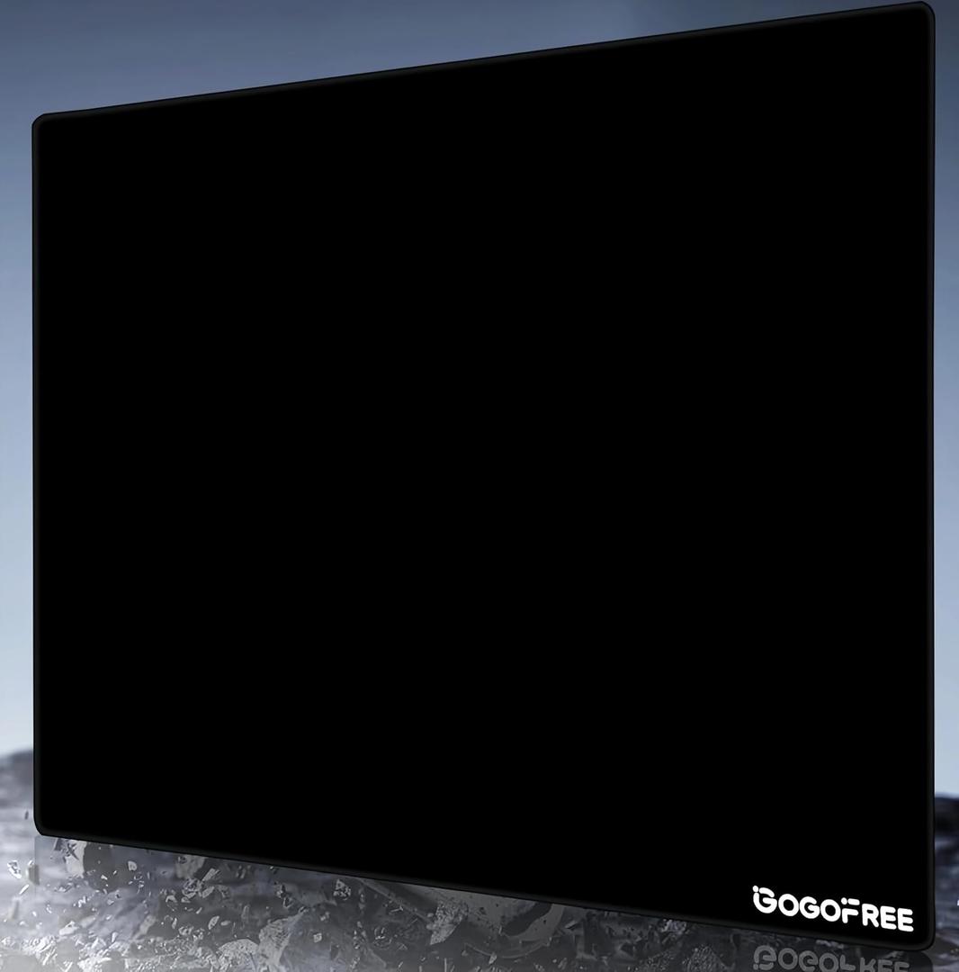 Black Glass Mousepad, Large Tempered Glass Hard Mouse Pad, Ultra Smooth Surface with Improved Precision and Speed for FPS & MOBA (19.7" L x 15.7" W)