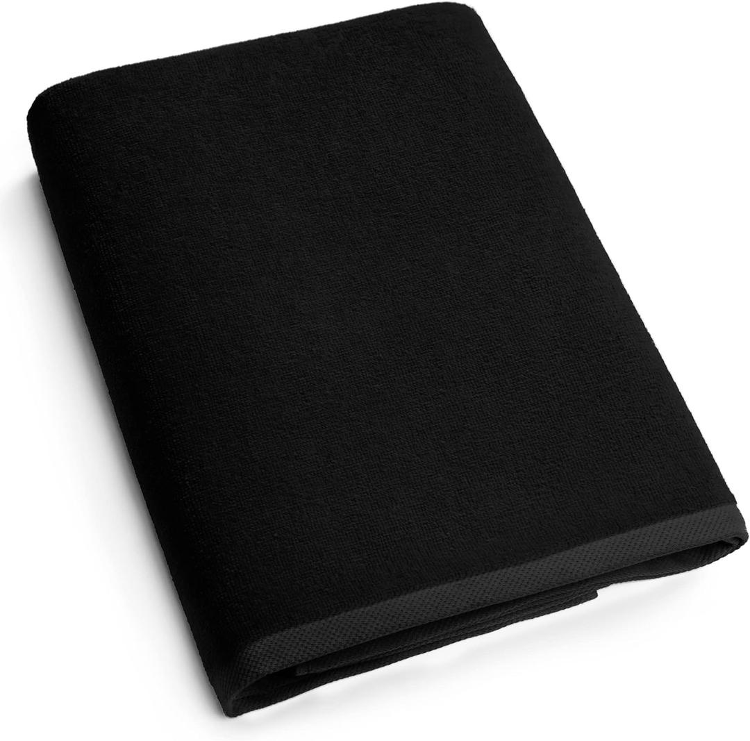 Beachland - Solid Beach Towel 30 x 60 inch Pool and Resort Style - 100% Cotton - Extra Soft and Absorbent (1 Towel, Black)