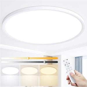 24 Inch LED Flush Mount Ceiling Light with Remote, 56W 5600LM, Dimmable 3000K-6000K, Ultra-Thin Modern Round Light Fixture, White, Memory & Night Light Mode for Bedroom, Kitchen, Living Room