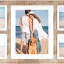 YESKAY Collage Picture Frame for 8x10 and 4 5x7 Pictures Display,5 Opening Family Photo Frames with Tempered Glass Wall Decor(Rustic Brown_1 Pack)