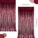 Arrowbash 33 Pcs Burgundy Maroon White Birthday Decorations Include Happy Birthday Banner, Red Tinsel Foil Backdrop, Tissue Paper Pom Poms, Circle Dots Garland, Bow Balloons, Paper Tassels