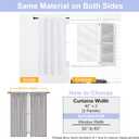 Simplebrand Ava Pure White Curtains for Bedroom 63 Inch Length 2 Panels Set, Light Filtering Window Treatment, Light Filtering Curtain Drapes, Soft Casual Rod Pocket Privacy Curtains, W40 x L63 Inch