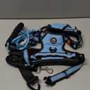 IVY&LANE No Pull Dog Harness for Large Dogs, Dog Vest Harness with Leash, Safety Belt and Storage Strap, Fully Adjustable Harness, 360 Reflective Strip, Soft Handle (Blue,XL)