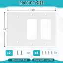 Kingdder 1 Pcs 3-gang 2-decorator 1-blank Wall Plate Standard Size Stainless Steel White Light Switch Plate Gloss Finish Size 3-gang 4.50" x 6.38" Corrosion-resistant Gfci Outlet Receptacle
