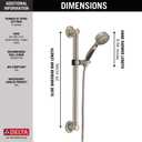 Delta Faucet 9-Spray Slide Bar Hand Held Shower with Hose, Brushed Nickel Handheld Shower Head, Slide Bar Hand Shower, Handheld Shower, Detachable Shower Head, Stainless 51900-SS