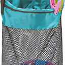 HOMEST Mesh Clothespin Bag, Hanging Clothes Pin Bag with Drawstring, Storage Organizer with Hook, Machine Washable, Sky Blue