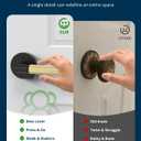 4 Pack Matte Black and Gold Door Lever Handle Keyless Privacy for Bedroom/Bathroom, Anti-Slip Knurled Grip, Fits Left/Right Hand Doors