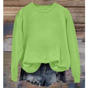 Must Have Sweatshirt for Women Trendy Fall Outfits 2026 Crewneck Pullover Cute Casual Winter Clothes Vintage Wash, Large 10/12 Green