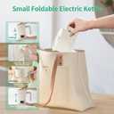 Portable Electric Kettle-Foldable Travel Water Boiler, 20oz Collapsible Small Electric Kettle with 4-Temp Presets for Hotel, Office, Camping