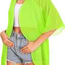 Women Kimono Cardigans Casual Summer Tops Cover up Open Front Floral Print Resort Wear 2026 (S)