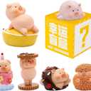 Super Cute Happy Pink Piggy Theme Surprise Box Figures, Mystery Bag Random Pig Action Figuring Figurine Collectible Home Car Decoration, New Year Christmas Holiday Birthday Gift, Single Box-3