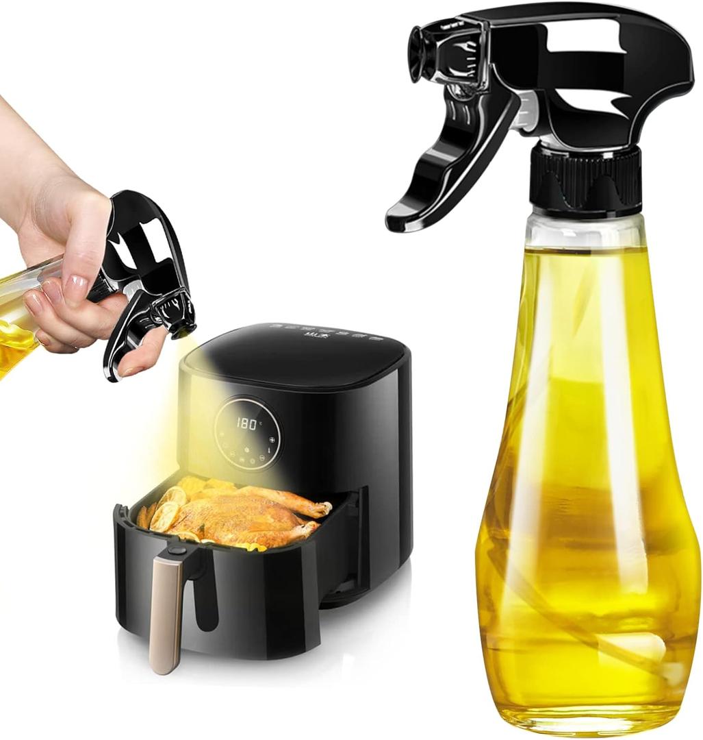 New Oil Sprayer for Cooking, 200ml Olive Oil Sprayer Bottle with Rotatable Nozzle, Premium Oil Spritzer Oil Mister for Air Fryer, Perfect for BBQ, Baking, Salad