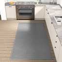 Kitchen Mat, Rubber Backing Cushioned Non Slip Kitchen Rugs for Floor, Absorbent Runner Comfort Standing Mat Rug Washable for Kitchen, Office, Home, 35.4"x71" (Grey) (2'11" x 5'11" (Rectangular))