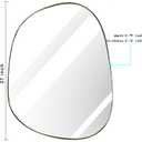ELEHUME Asymmetrical Mirror for Wall Decor 21"*27", Modern Brass Framed Wall Mirror for Living Room Bathroom Bedroom Entryway ELE-STOU-0065G