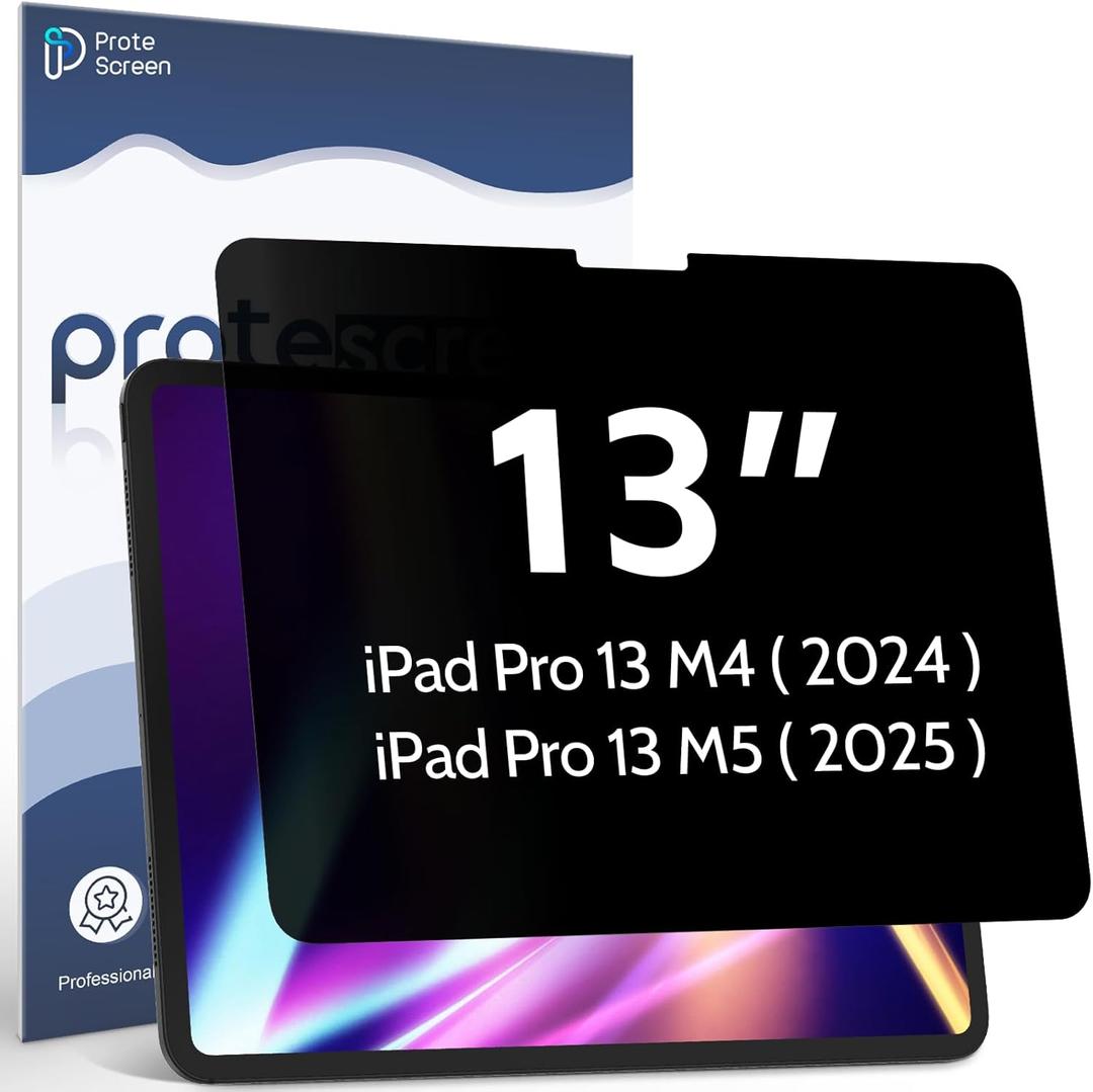 Privacy Screen Protector Compatible with iPad Pro 13 Inch M4/M5 [2024/2025 7/8th Gen], Anti Glare Blue Light Spy Filter Private, High Sensitive Bubble-Free Easy Install Black Security Screen Shield
