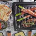 MasterChef Electric Raclette Table Grill w Non-Stick Grilling Plate & Cooking Stone- 8 Person Tabletop Cooker for Indoor, Smokeless, Korean BBQ - Melt Cheese, Cook Meat, Veggies, Appetizers-19" x 8"