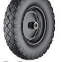 Wheelbarrow Tires 4.80/4.00-8 Flat Free, 16 inch Solid Tire and Wheel with 5/8 or 3/4 Bearings, Wheel Barrow Tires 4.80/4.00-8 Includes Adapter Kit by Cubesprings
