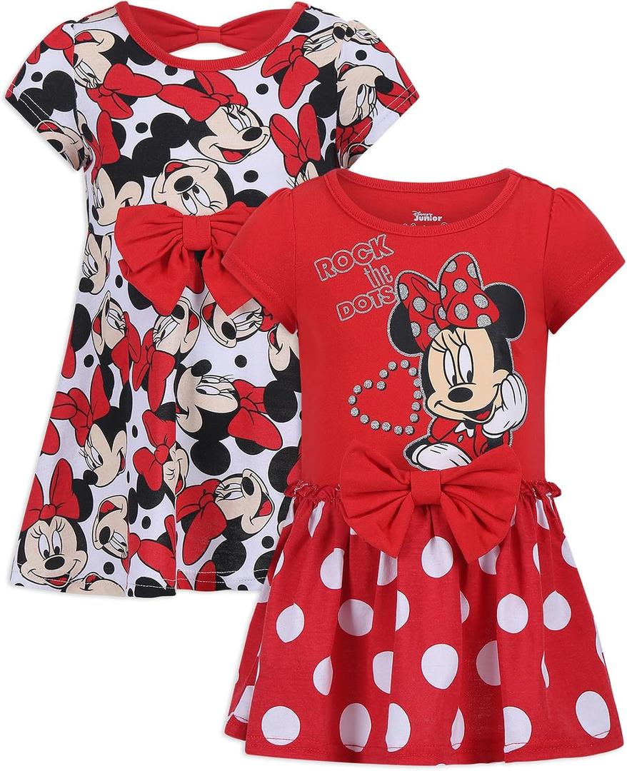 Disney Little Girls' 2 Pack Minnie Rocks The Dots Dresses, 2T