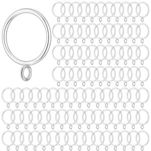 Maitys 100 Pcs Metal Curtain Rings with Eyelet 1.5-inch Inner Diameter Eyelet Curtain Rings for Drapery Clips Hooks for Sliding Window Bathroom Door Shower Rod (Silver)