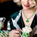 2 x JOYIN 18 Pcs St Patricks Shamrock Necklaces Irish Clover Green Bead Pendant Necklace St. Patrick's Day Party Costume Necklace Dressing-up Accessories Saint Patricks Decorations Party Favor Supplies