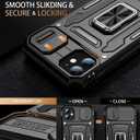 Goodon for iPhone 11 Case with Sliding Camera Cover + Screen Protector - Metal Magnetic Kickstand - Military-Grade Shockproof Matte Protective Phone Cover 6.1" for Men Women Girls - Black