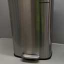 SONGMICS 13 Gallon (50 L) Trash Can, Stainless Steel Kitchen Garbage Can, Recycling or Waste Bin, Soft Close, Step-On Pedal, Removable Inner Bucket, Silver ULTB050E01