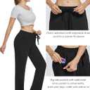 SPECIALMAGIC Women Yoga Sweatpants Pajama Wide Leg Cotton Drawstring Lounge Pants Leisure (Black, XXL)