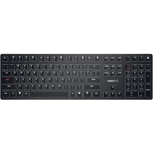 Cherry KW X ULP, Ultra Low Profile Mechanical Keyboard, Wireless Multi-Device Keyboard for up to 4 Devices, Bluetooth, 2.4 GHz & Wired Mode, Backlit, Black (Full Size)