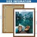 Hongkee 18x24 Frame Set of 2, Rustic Brown Wood Style - Display 18 x 24 Poster without Mat or 16x20 Picture with Mat, Wall Mounting Horizontal and Vertical