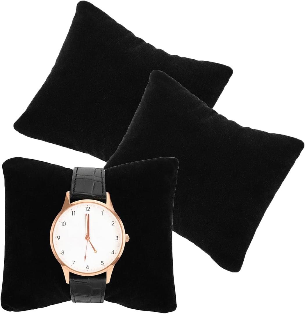 3 PCS Velvet Bracelet Watch Pillow, Black Watch Pillows Jewelry Displays Soft Durable Bracelet Bangle Watches Display Holder Fashion Jewelry Cushions Display Stand(3 Inch)
