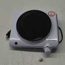 Elite Gourmet ESB-301F Countertop Single Cast Iron Burner, 1000 Watts Electric Hot Plate, Temperature Controls, Power Indicator Lights, Easy to Clean, White