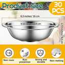 Tioncy 30 Pack Small Mixing Bowls, 3/4 Quart Stainless Steel Prep Bowl for Sauces, Snacks, Side Salads, 6.3 Inch Cooking Baking Bowls Set with Flat Base, Dishwasher Safe