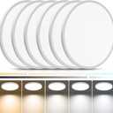 6-Pack Ultra Thin 15.8" LED Ceiling Lights, 32W 3520LM Dimmable Flush Mount, 5CCT 2700K-6500K Adjustable, Edge-lit Low Profile Fixture for Bedroom Kitchen Hallway Basement, White