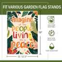 2 x Imagine All The People Living Life in Peace Decorative Garden Flag