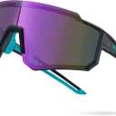 Cycling Glasses, UV400 Protection Sports Sunglasses Eyewear Baseball Running Fishing for Men Women Youth (Peacock Green)