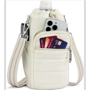 Water Bottle Bag 40 oz Crossbody Holder for Walking Hiking Insulated Carrier Purse with Adjustable Strap