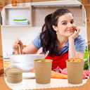 Sabary 50 Pack 32 oz Paper Soup Containers with Lid Disposable Kraft Soup Food Bowl Microwavable Food Storage Ice Cream Containers Nice for Restaurants (Brown)
