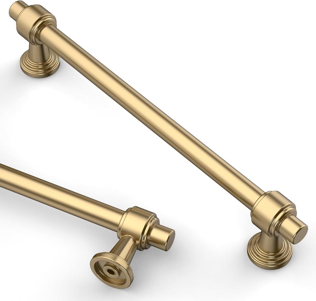 Asidrama 10 Pack 6.3 Inch(160mm) Champagne Bronze Cabinet pulls Kitchen Cabinet Handles, Cabinet Pulls Kitchen Cabinet Hardware for Cupboard Drawer Pulls