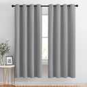 NICETOWN Blackout Curtains Panels for Bedroom - Thermal Insulated Solid Ring Top Blackout Window Curtain Panels for Flat/Apartment (2 Panels, 52 x 72 Inch, Silver Grey)