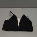 Vertvie Wireless Triangle Bralettes for Women Unlined Seamless Plunge Bras No Underwire Sexy Unpadded T-shirt Bra (Black,Medium)