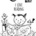 Children I Love Reading Inspiring Quote Wall Decal Decoration Books Quote Book Lovers Bookish Quotes ReadersCute Cartoon Lasts Years and Easily Removable - Size: 24 in(W) x 30 in(H)