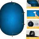 Kate 5x6.5ft(1.5x2m) Collapsible Backdrop Blue Gradual Pop up Backdrops Reversible Collapsable Backdrop Abstract Backgrounds