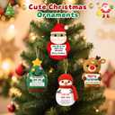 Funny Handmade Crochet Christmas Decorations,Cute Christmas Tree Santa Claus Snowman Deer Ornaments Decor with Card,Best White Elephant Gifts for Adult Kids,Unique Stocking Stuffers Idea for Women Men