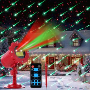 Treela Red Laser LED Light Projector Outdoor Star Projection LED Projector with Remote Waterproof Decorative Light for Garden Yard Party(Red Green Color, Meteor Shower)