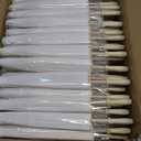 MBJZSL White Paper Umbrellas, 23.6 Inch Paper Parasol Umbrellas Chinese Japanese Style DIY Umbrellas Decorative Vintage Decor for Wedding Props, Color: White-120pcs