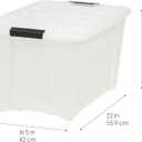 IRIS USA 54 QT Plastic Storage Box with Lid and Latches - 4 Pack - BPA-Free, Discreet Organizing Solution, Durable Nestable Stackable Containers, Secure Pull Handle - Pearl