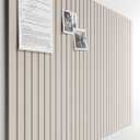 Bumusty Large Cork Board Alternative-47 x35 Felt Bulletin Board Tiles, with 30 Pushpins, 70 Adhesive Tabs, 12-Pack Slat Wall Paneling, Cork Boards for Office Push Pin Board Felt Board-Oatmeal